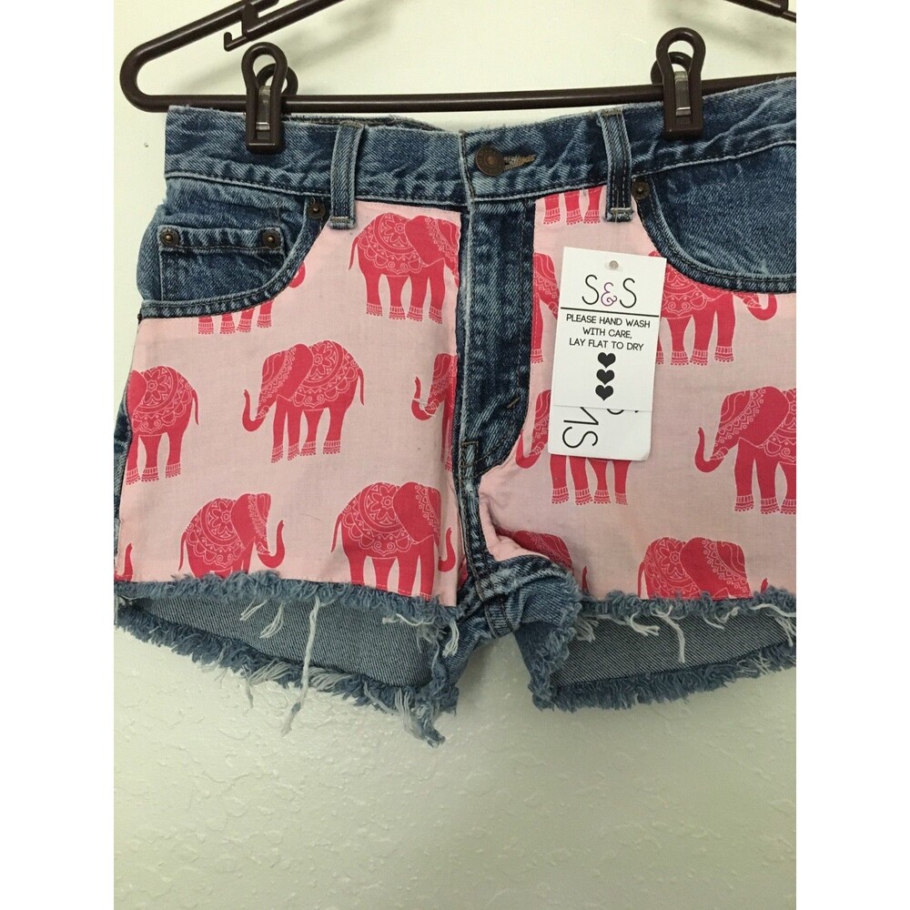 NWT Signature Levi Strauss Girls 12 Reg  Loose Fit Blue Denim Jean Shorts